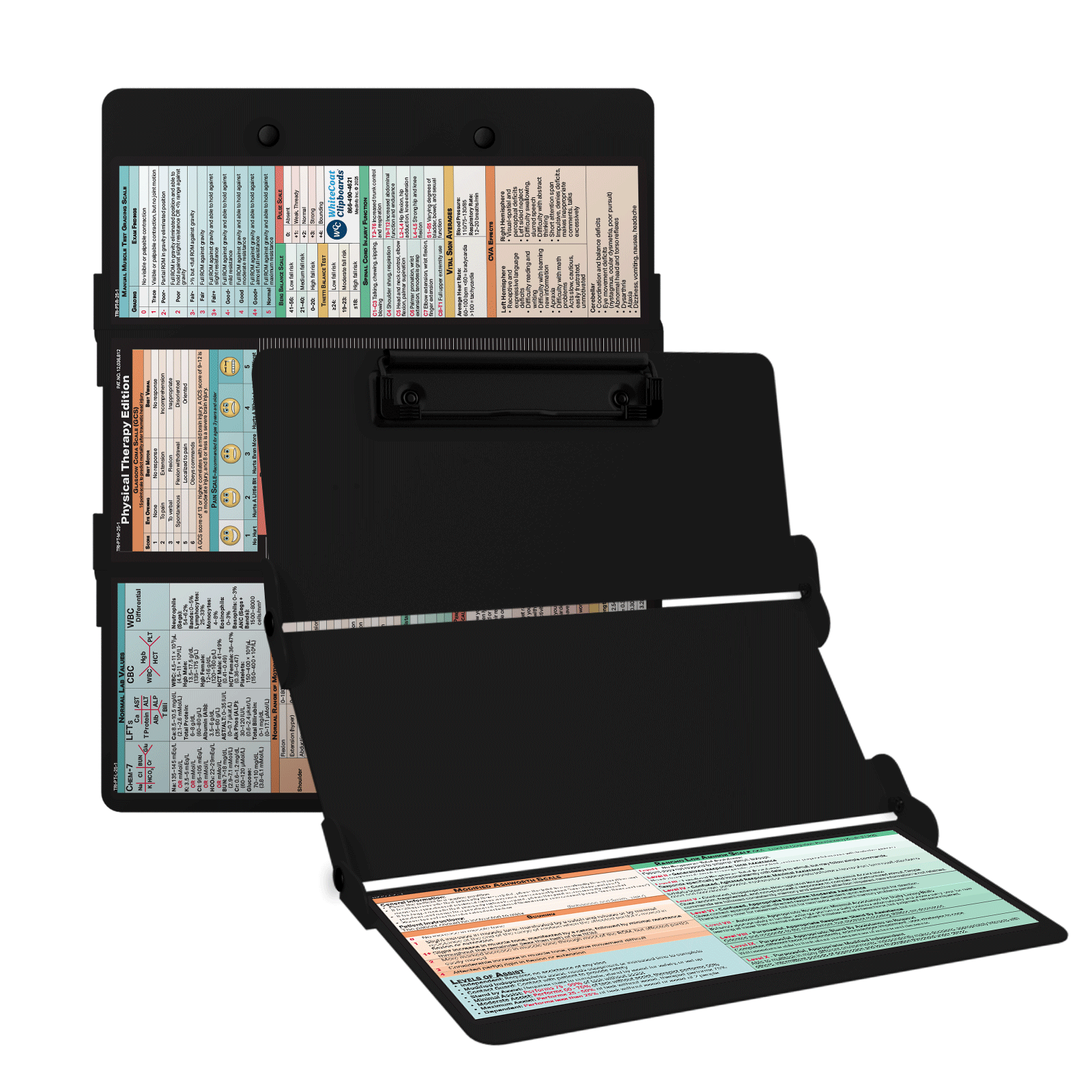 WhiteCoat Clipboard® Trifold - Blackout Physical Therapy Edition